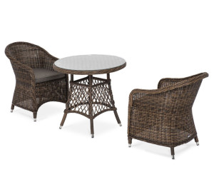 91205650 Садовая мебель для обеда искусственный ротанг коричневый : стол, 2 кресла Эспрессо-80 R STLM-0517227 4SIS