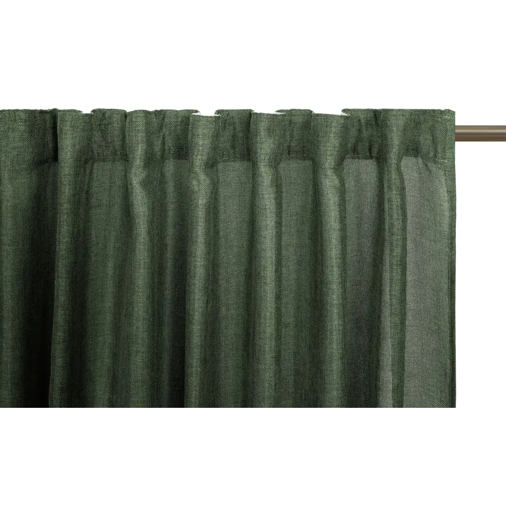KREAFORTA Looks - штора на ленте с петлями 200×260 см зелёная рогожка 89405472 STLM-1568376 - Вид №4