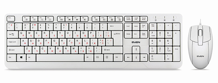 SV-017217 Набор клавиатура+мышь kb-s330c белый (104+12fn)+3кл, 1200dpi) Sven Santreyd 