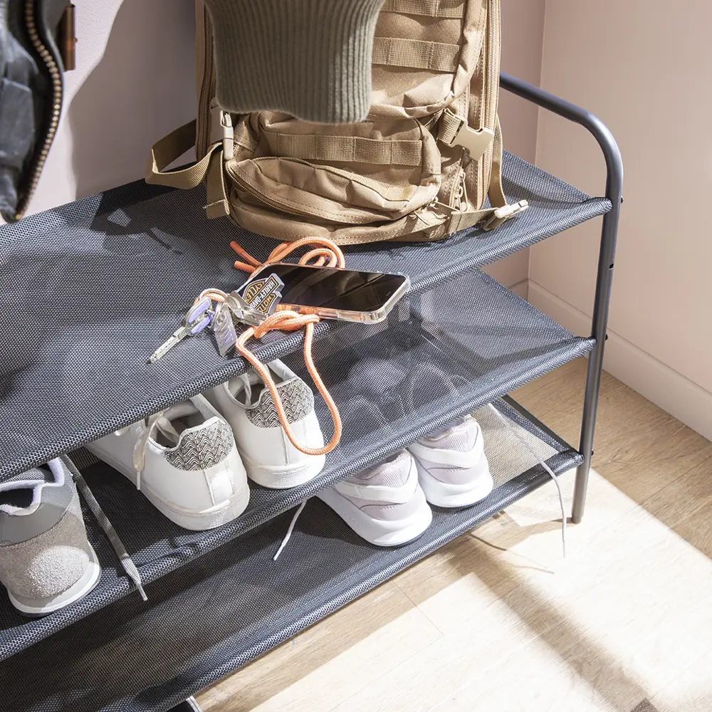 Подставка для обуви Spaceo 90x55x35 см металл/текстилен цвет графит STLM-2203140 - Вид №6