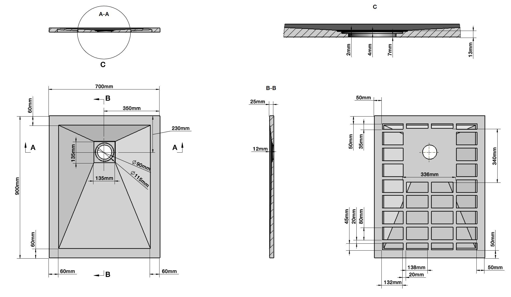 Прямоугольный поддон для душа Mineralmarmo® GSG Ceramic Design ROCK ARCH-00016690 - Вид №4