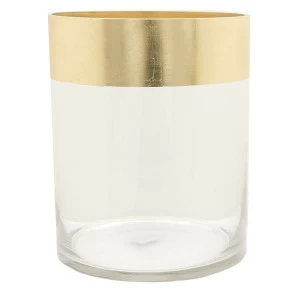Ваза стеклянная с золотом 15 см "Цилиндр" UNICO - 255410 Золото;прозрачный
