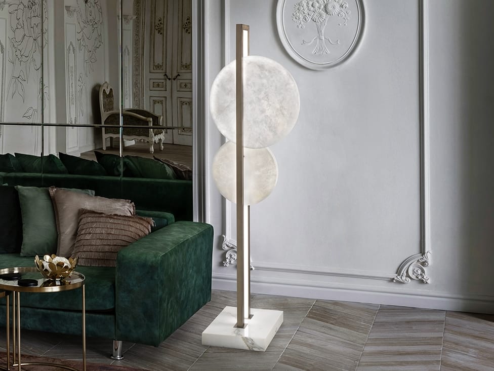 Алебастр и металл светодиодный торшер Patrizia Volpato Luna Nuova ARCH-00034223 - Вид №1