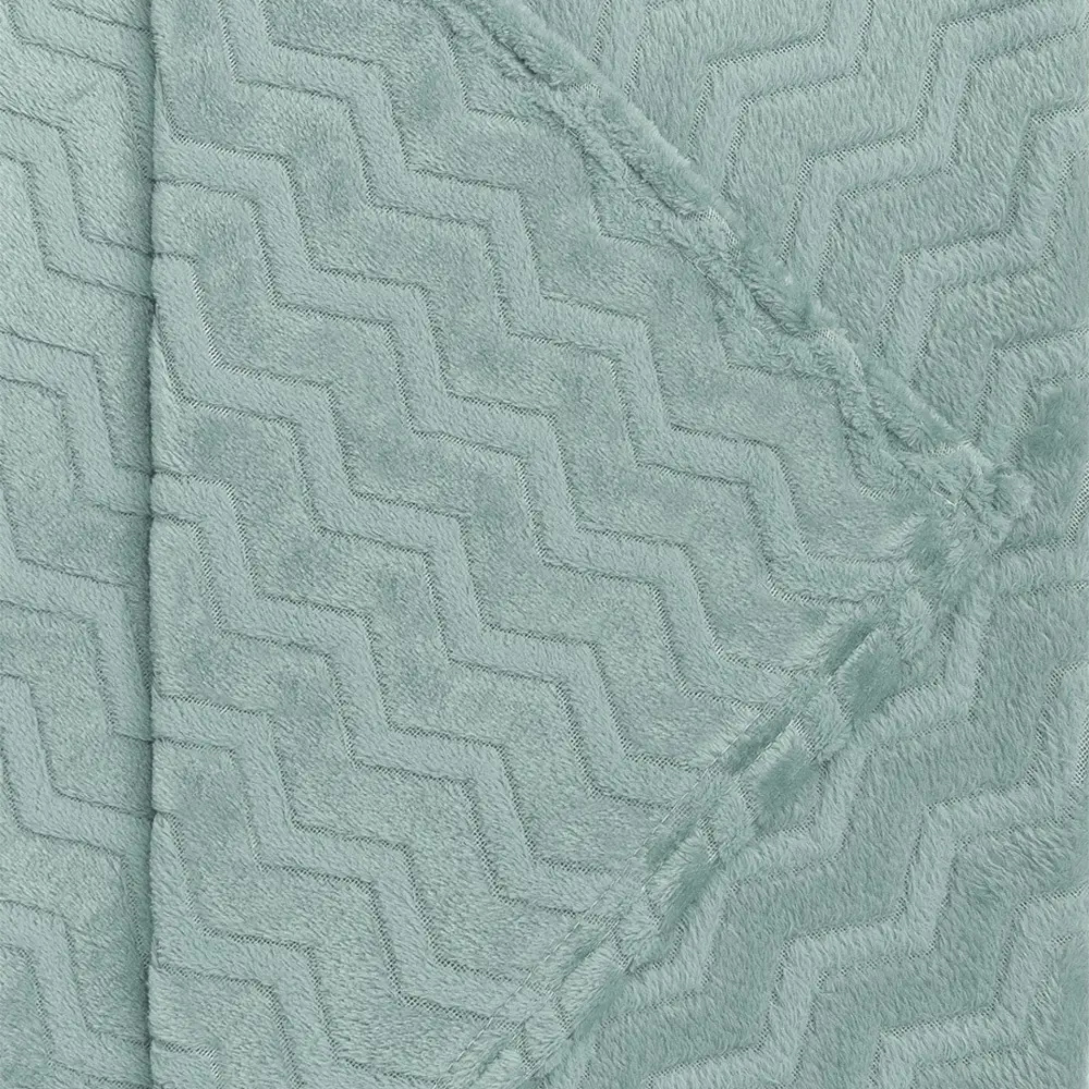 Плед Зигзаг 200x220 см фланель цвет ментол TEXREPUBLIC STLM-2143925 - Вид №1