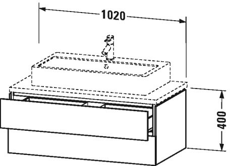LC581901414 Тумбочка для консоли L-Cube #LC5819 1020 x 547 мм Терра, декор Duravit - Вид №1