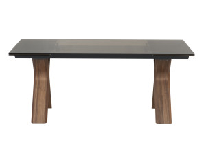 Стеклянный прямоугольный выдвижной стол