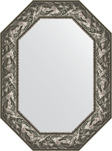 BY 7225 Зеркало в багетной раме - византия серебро 99 mm EVOFORM Octagon