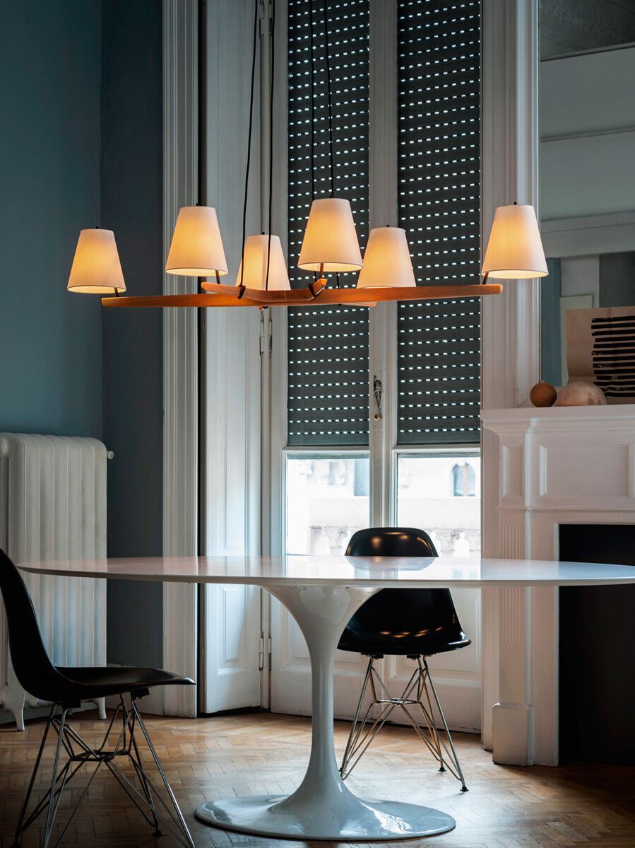 Подвесной светильник из дерева и шелка Kalmar Admont ARCH-00003341 - Вид №1