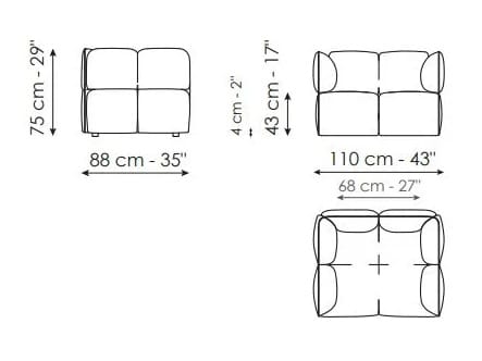 Кожаное кресло с подлокотниками BONALDO Brik ARCH-00053703 - Вид №3