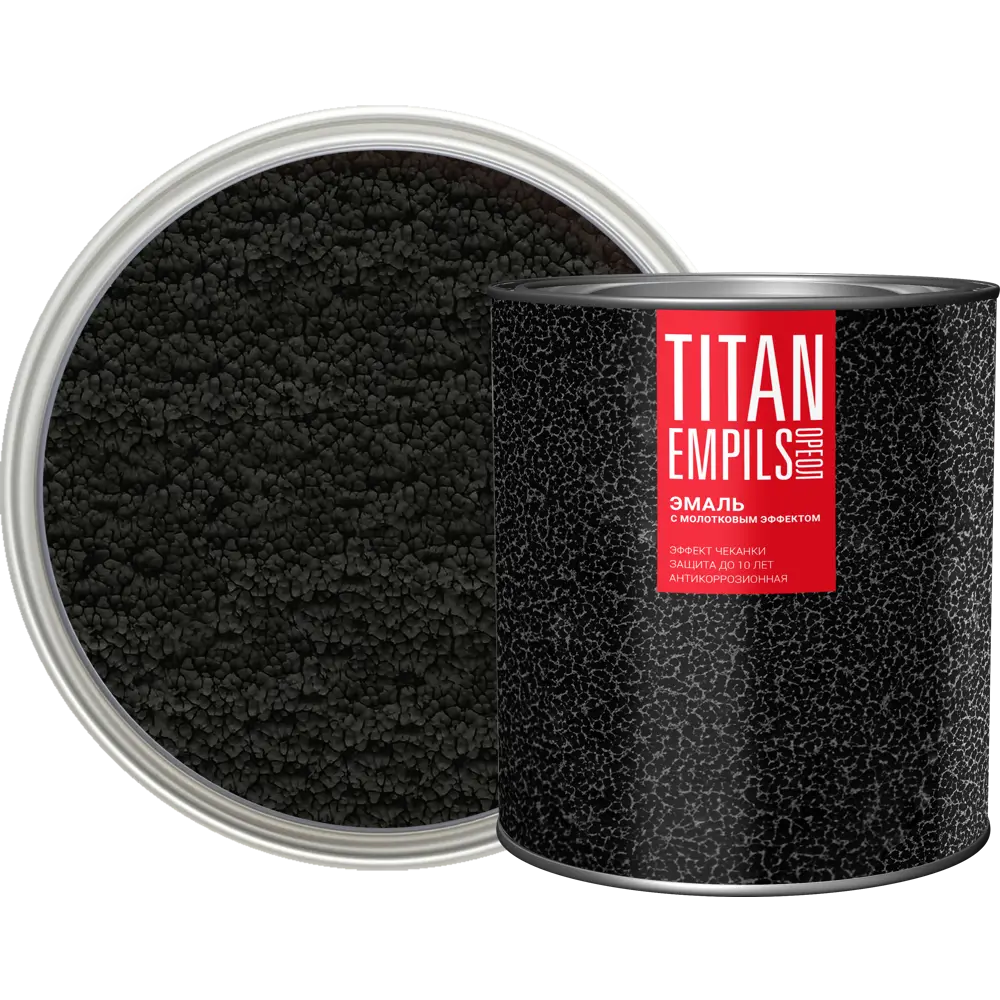 Грунт-эмаль 3 в 1 Ореол Titan молотковая цвет черный 2.5 кг STLM-2165402