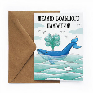 427912 Открытка «Кит» Cards for you and me