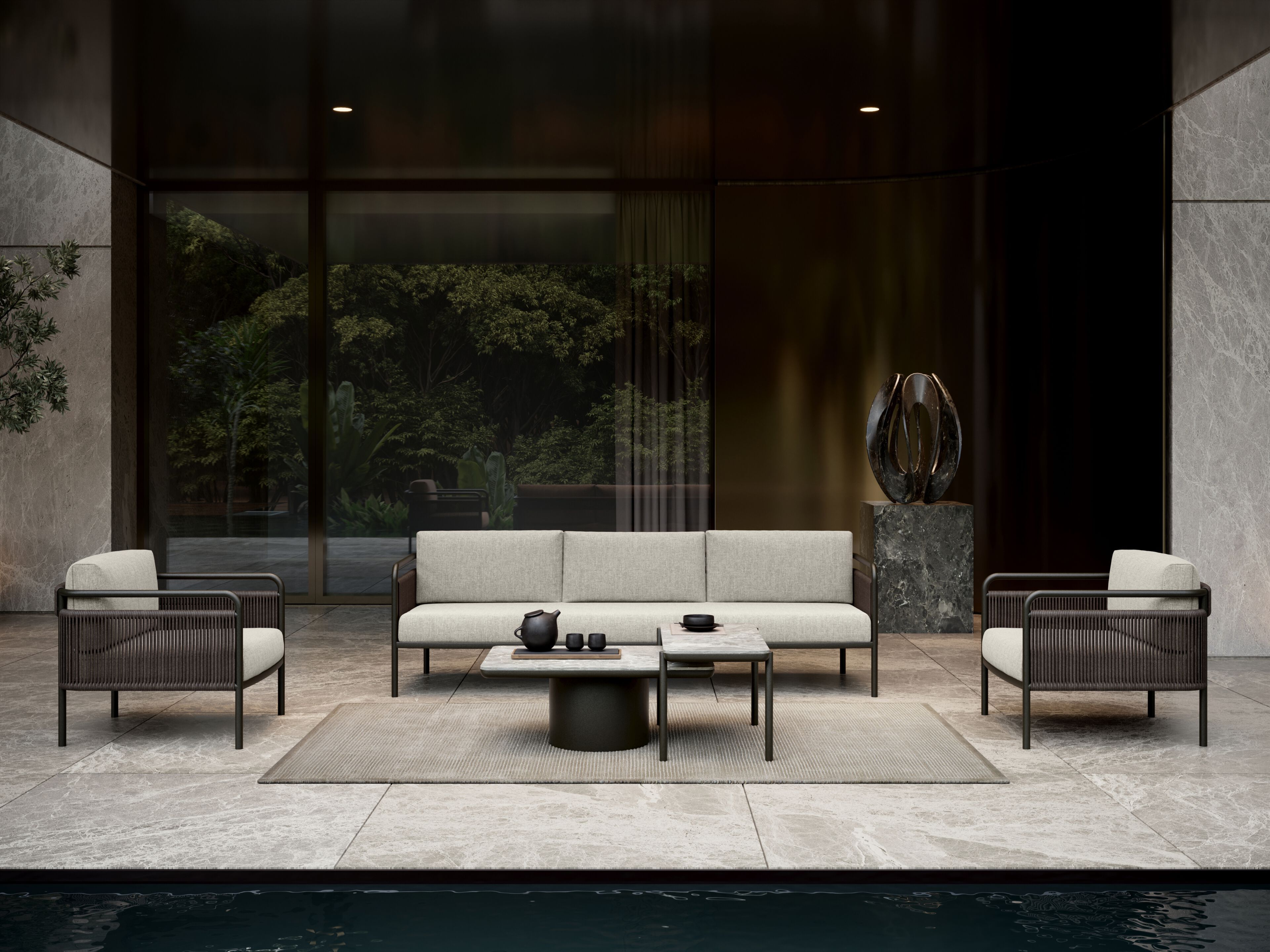 3-местный тканевый садовый диван SNOC ссылка ARCH-00030293 - Вид №3