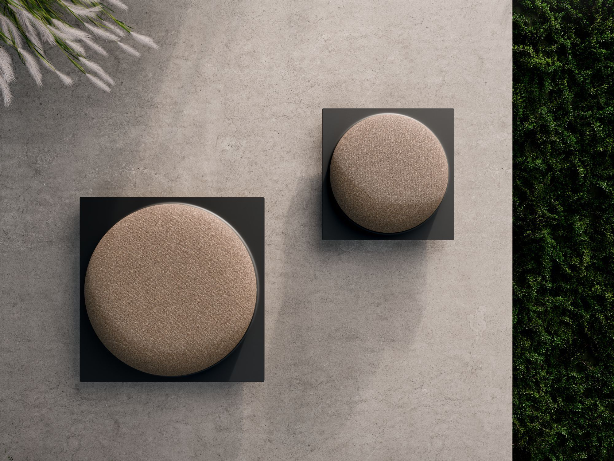 Бетонный квадратный пуф PULKRA купол ARCH-00009913 - Вид №1