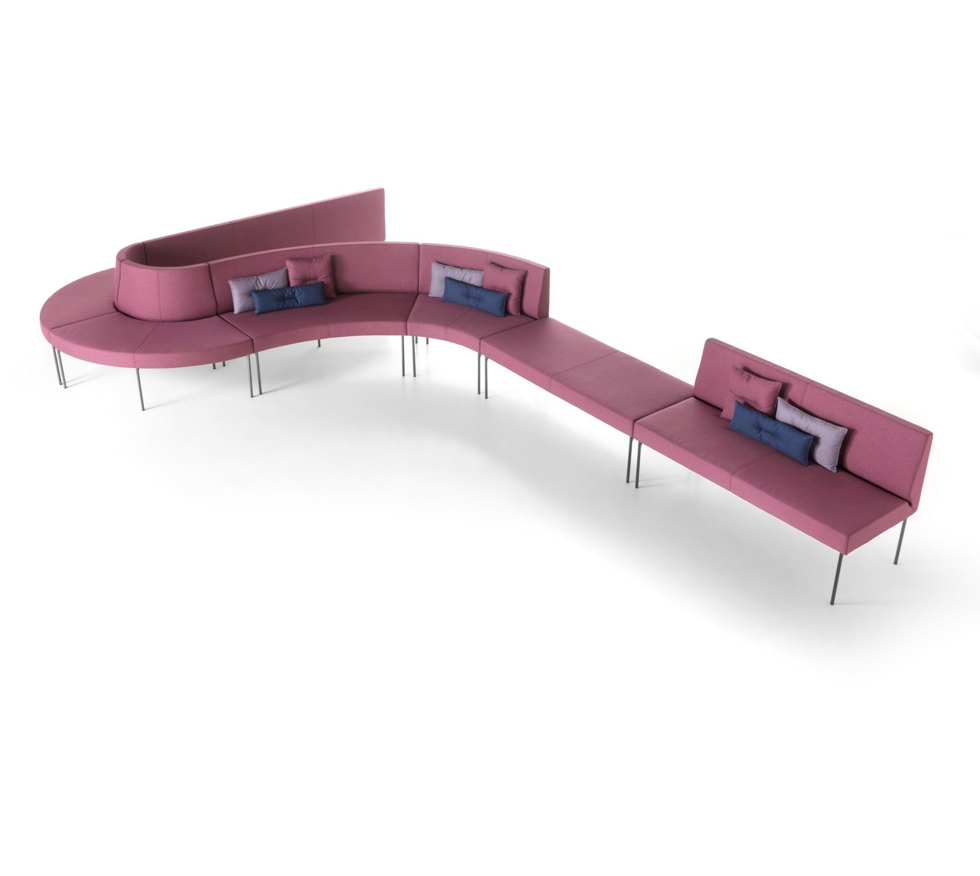 Модульная выпуклая скамья из ткани SITIA Laguna ARCH-00133121 - Вид №30