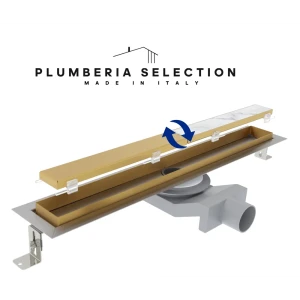 Трап для душа Plumberia selection PST60OB комбинированный затвор 6x60 см нержавеющая сталь