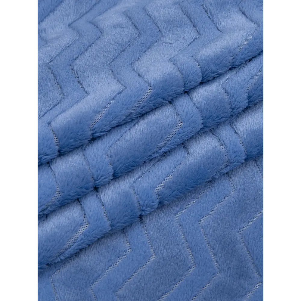 Плед Зигзаг 200x220 см фланель цвет голубой TEXREPUBLIC STLM-2087392 - Вид №3