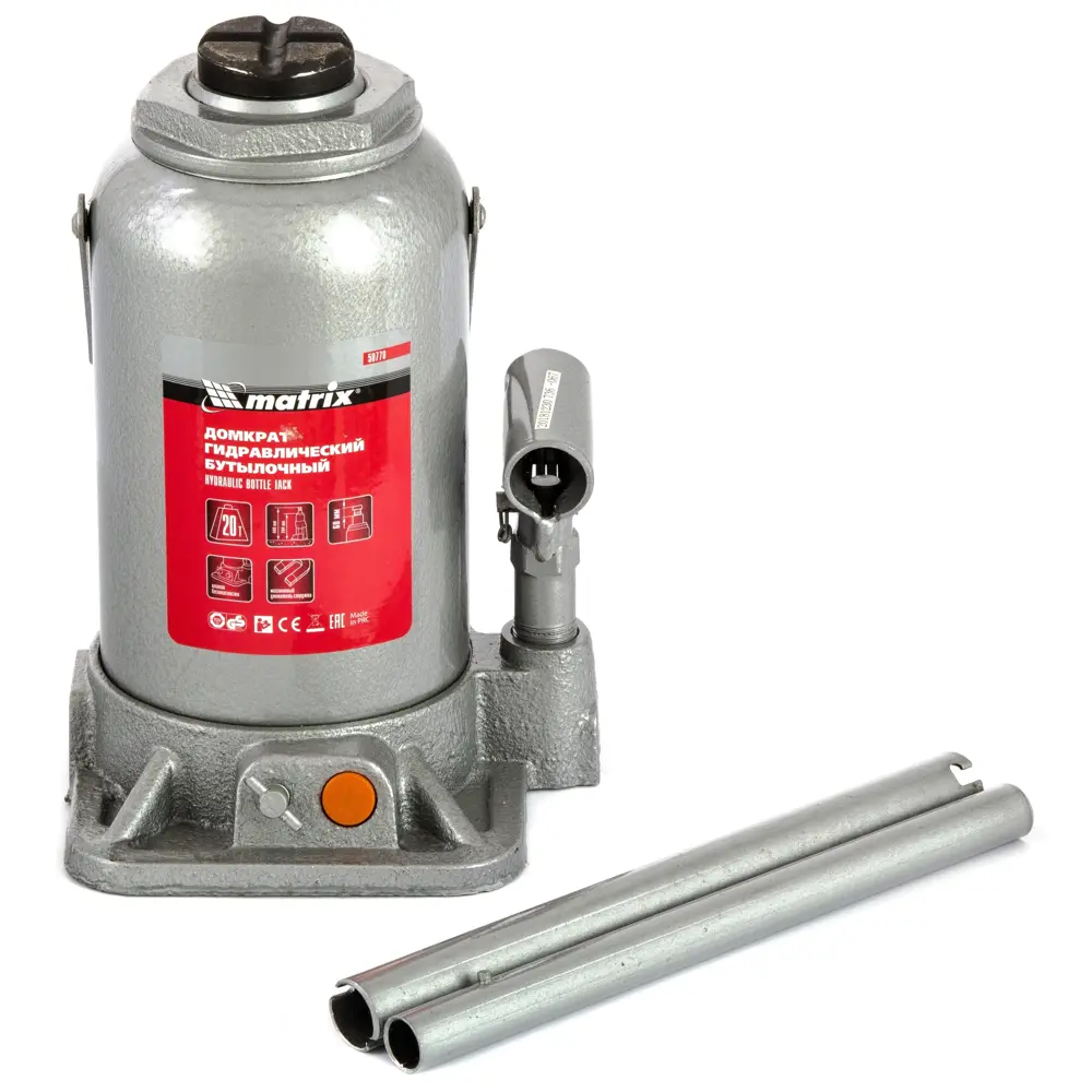 Гидравлический домкрат бутылочный Matrix 20 тонн для автосервиса 81967131 STLM-0015969 - Вид №1