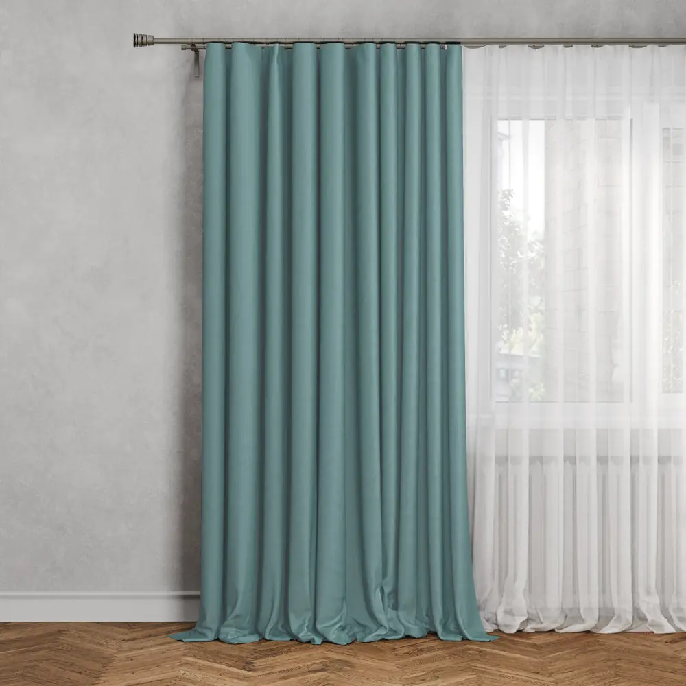 Штора на ленте Рим 200x310 см цвет бирюзовый Celadon 2 88053969 STLM-2019016 MIAMOZA 