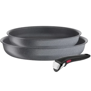 91307443 Набор посуды со съемной ручкой 3 предмета Tefal Ingenio Natural Force L3969202 алюминий цвет серый STLM-1417154