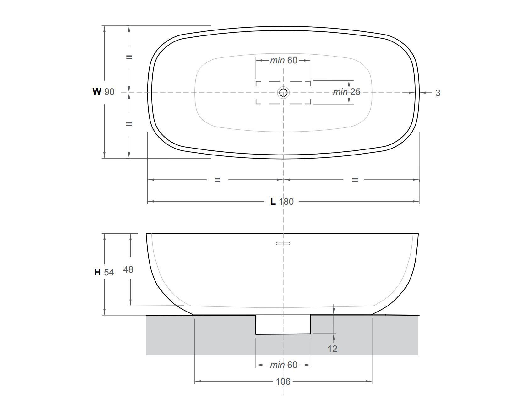 Прямоугольная ванна в центре комнаты Inbani Temple ARCH-00110581 - Вид №4