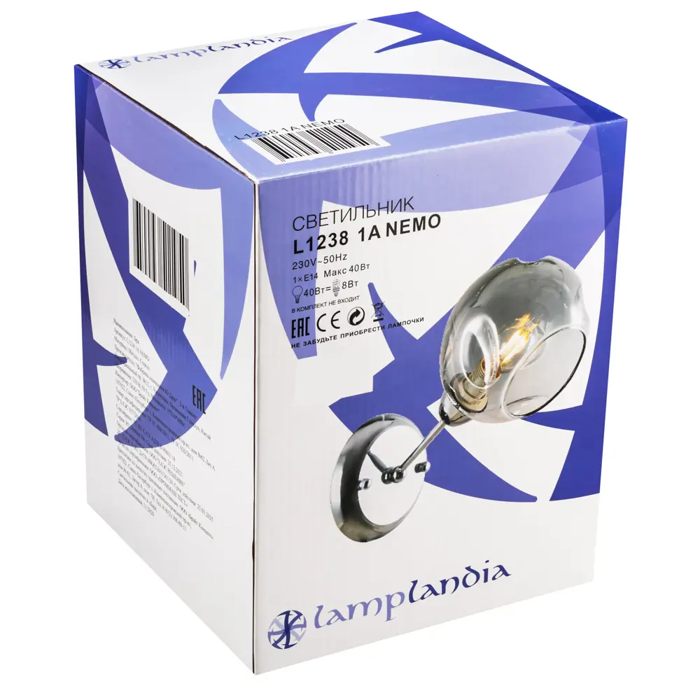 Бра Nemo L1238-1A, цвет никель LAMPLANDIA STLM-2198540 - Вид №6