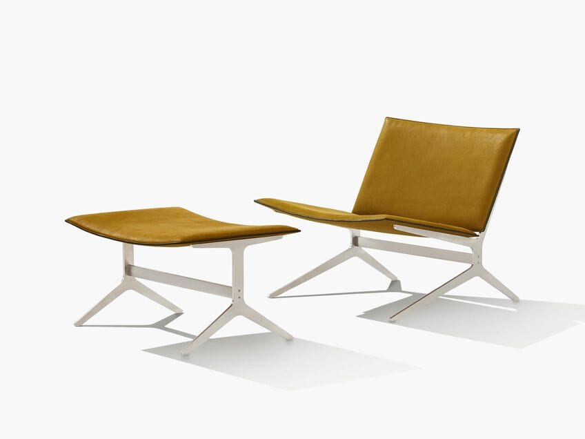 Кожаное кресло с подставкой для ног Poliform KAY LOUNGE ARCH-00021633