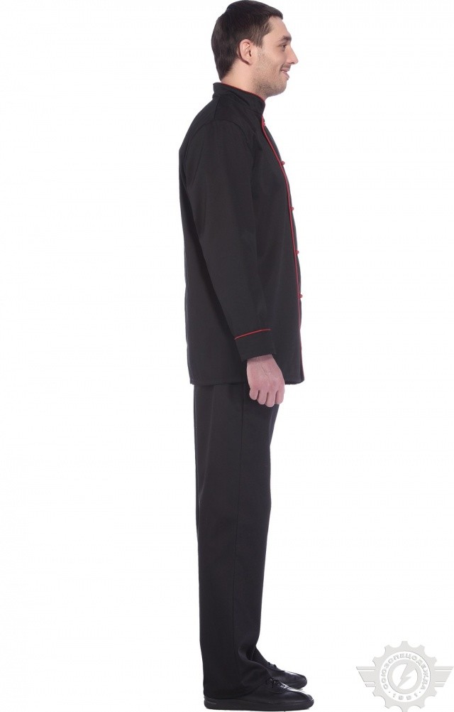 66007 Куртка поварская "Люкс" черная  Повар  размер 44-46/182-188 Спецодежда  - Вид №6