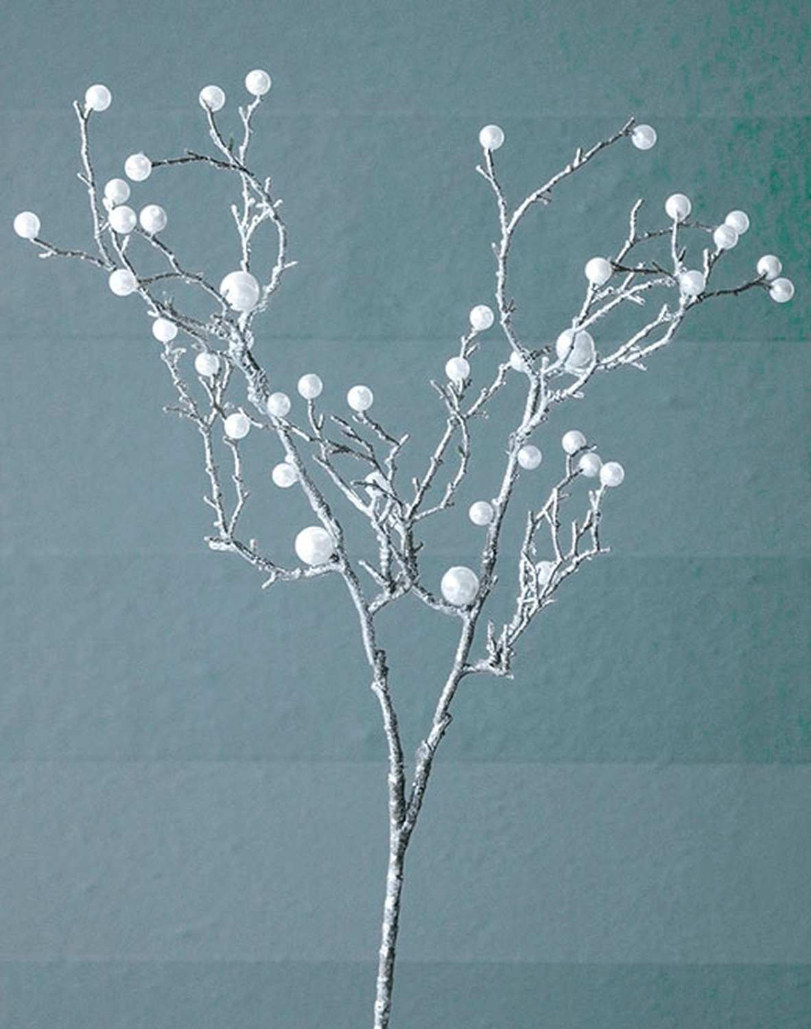 1904 996 a3 Искусственный спрей для растений с жемчугом, 74 см, серебристый H-andreas  - Вид №2