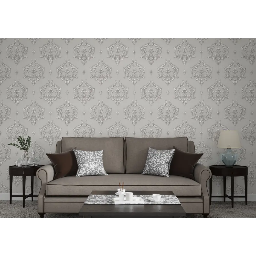 Обои флизелиновые Vog Collection Турецкий дамаск серые 1.06 м VV71061-14 82098059 STLM-2105292 - Вид №2