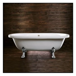 Ванна напольная отдельностоящая белая с хромированными  ножками "Львиная лапа" Akcjum Octavia WN-09-01-CH