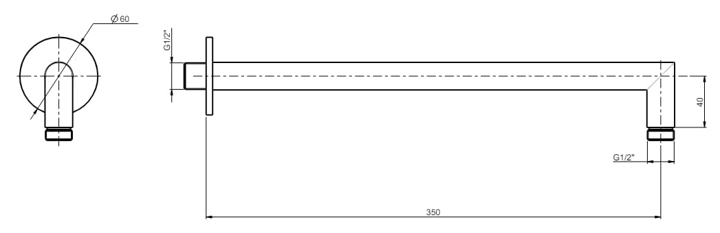 Настенный душ из нержавеющей стали Rubinetterie Frattini Borgia ARCH-00021981 - Вид №1