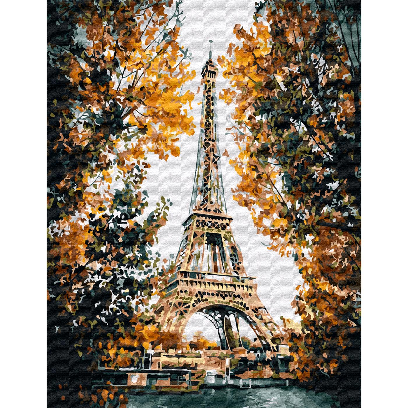 90299721 Картина по номерам 30х40 см Цветной холст Париж. Эйфелева башня (16 цветов) STLM-0174398 MOLLY