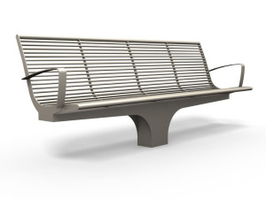 Скамья из нержавеющей стали с подлокотниками