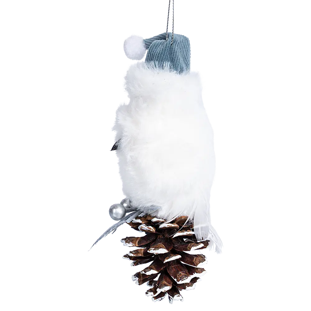 89368973 Украшение декоративное подвесное СОвушка 15x7.5 см белый STLM-1439813 Santreyd  - Вид №3