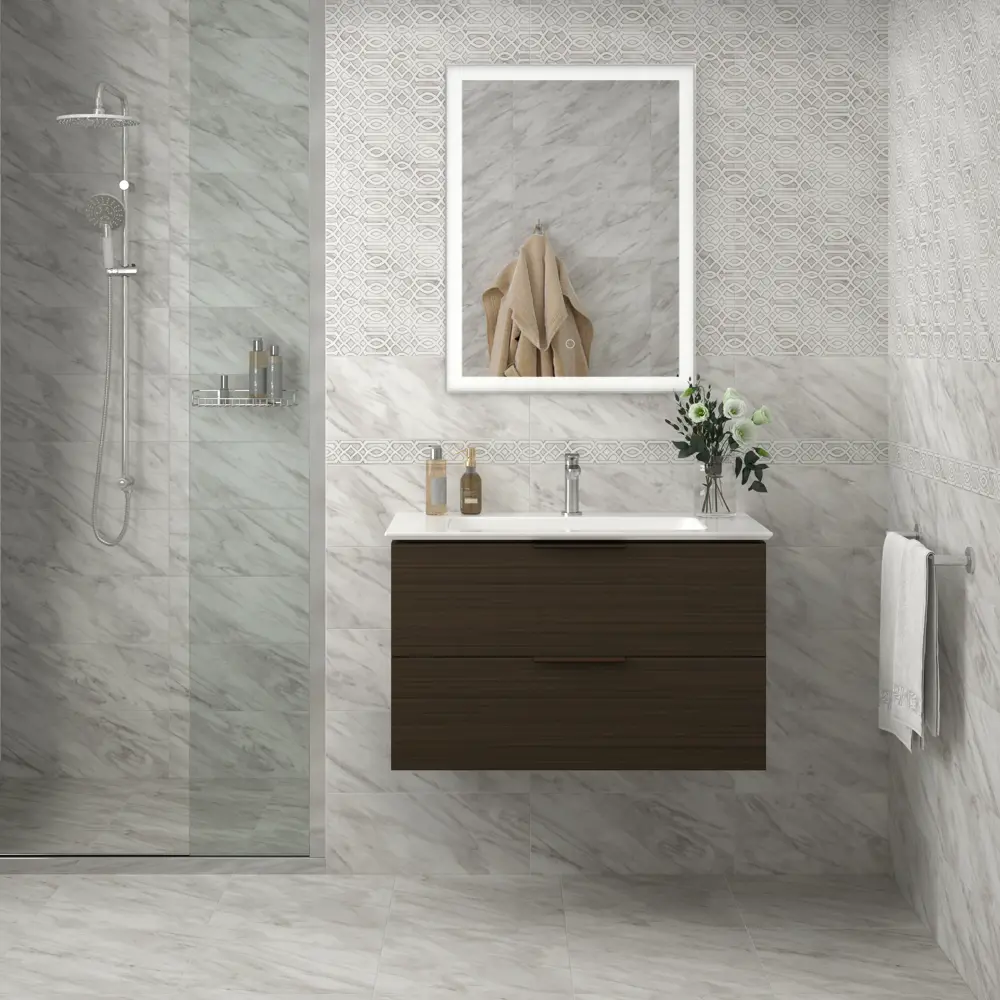 Декор настенный Kerama Marazzi Кремона AZ/A049/7234 20x50 см матовый цвет белый STLM-2087269 - Вид №5