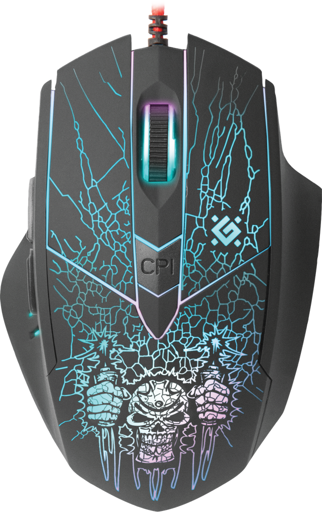 52260 проводная игровая мышь doom fighter gm-260l оптика,6кнопок,800-3200dpi Defender Santreyd 