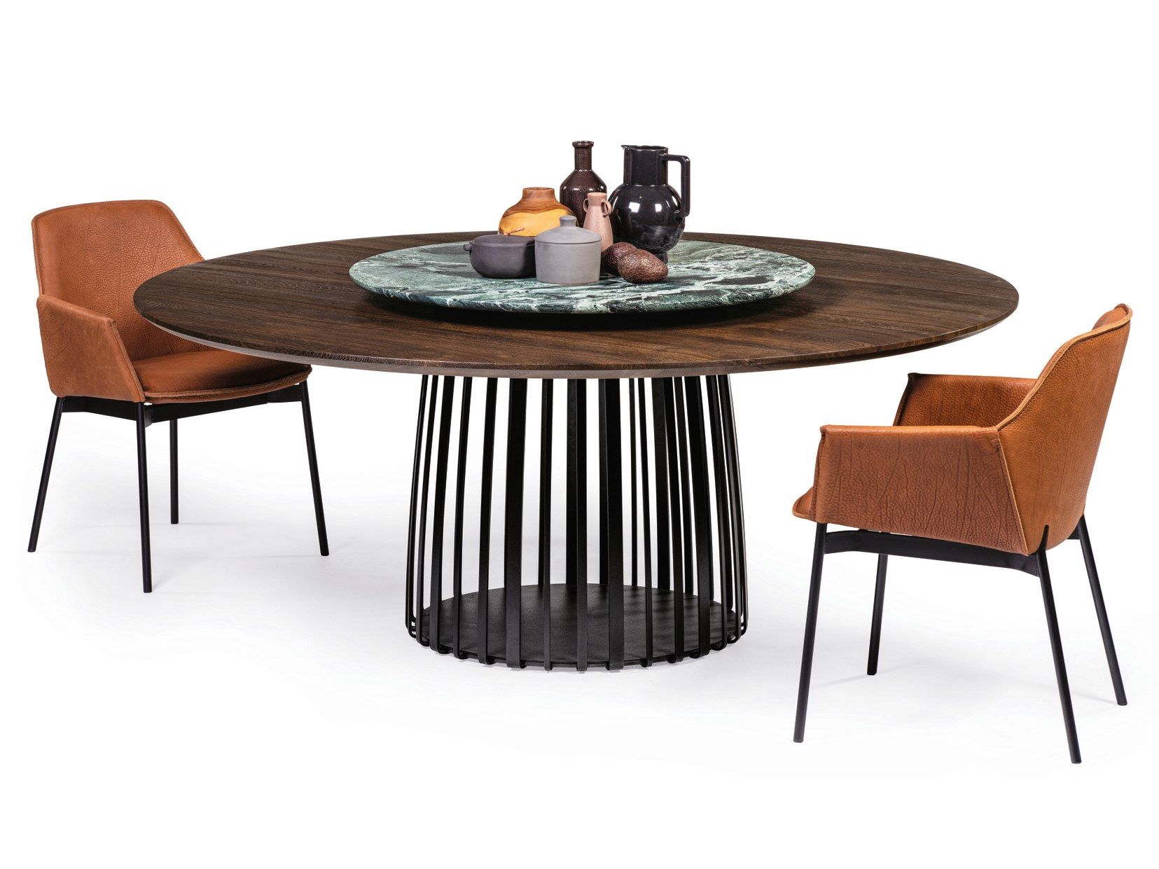 Круглый обеденный стол из массива дерева с Lazy Susan JANUA BC 07 BASKET ARCH-00077084 - Вид №2