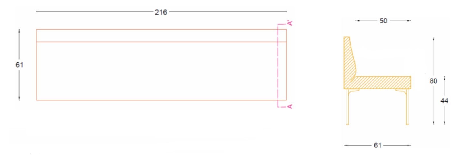 Модульная скамья из ткани со спинкой SITIA Laguna ARCH-00146120 - Вид №25