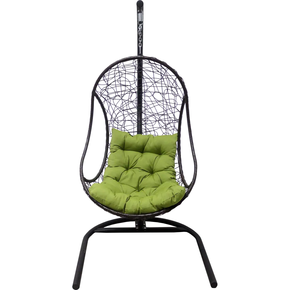 Кресло подвесное с опорой Bliss 102x200x126 см, искусственный ротанг, тёмно-коричневый/оливковый Santreyd BL001 STLM-2194953 - Вид №1