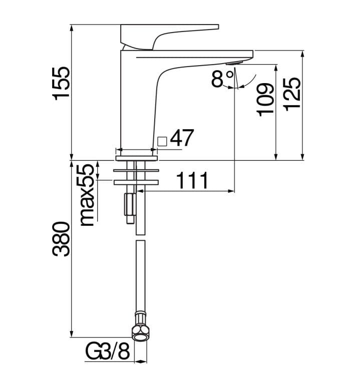Однорычажный смеситель для раковины без слива Nobili Seven ARCH-00073570 - Вид №2