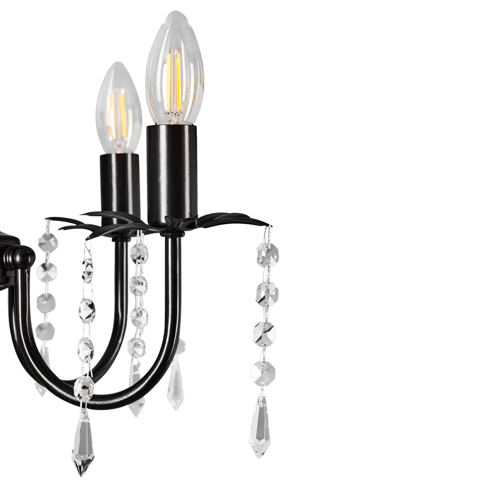 Люстра хрустальная подвесная Черный жемчуг 5xE14x60 Вт, металл/хрусталь, цвет чёрный СВЕТПРОМЪ STLM-2036859 - Вид №6