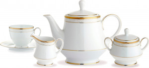 10655233 Noritake Сервиз чайный Noritake "Хэмпшир, золотой кант" на 6 персон 15 предметов Фарфор