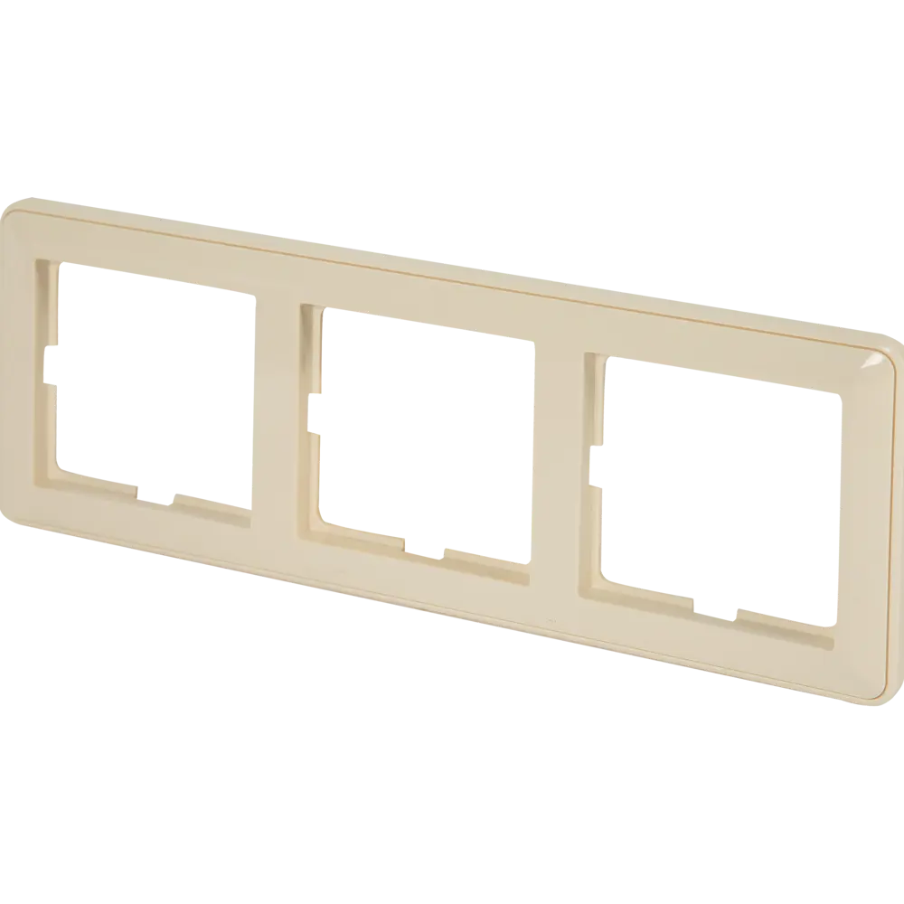 Рамка трехместная SYSTEME ELECTRIC W59 для розеток и выключателей в цвете слоновая кости 18799391 STLM-0012760 - Вид №1