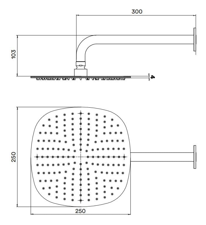 Душевая головка из нержавеющей стали с системой защиты от накипи Quadrodesign супер ARCH-00129408 - Вид №4