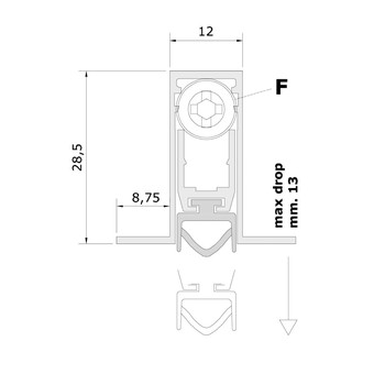 Автоматический порог Comaglio BASIC 512 830mm Santreyd LK01-858