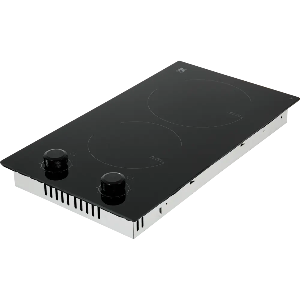 Электрическая варочная панель Kitll KHH 3002 BLACK 30 см 2 конфорки цвет чёрный STLM-2150682 - Вид №3