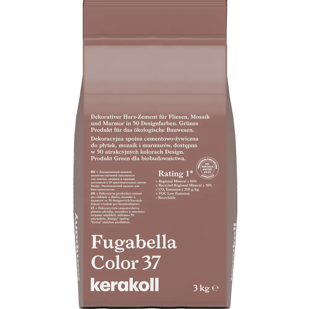 90845494 Затирка гибридная Kerakoll Fugabella Color Цвет 37 Серо-пурпурный 3 кг STLM-0410625