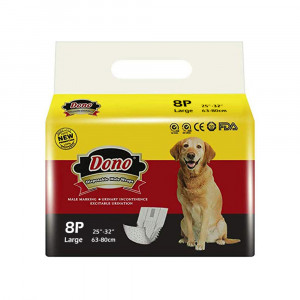 ПР0055645 Пояса для кобелей Male Pet Diaper одноразовые впитывающие размер L,8шт Dono