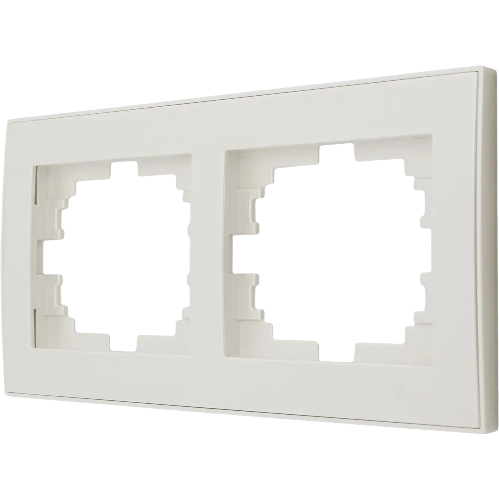 Рамка для розеток и выключателей Lezard Rain 2 поста, цвет жемчужно-белый матовый STLM-2207912 - Вид №1