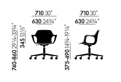 Офисное кресло из полипропилена с подлокотниками VITRA HAL ARCH-00077402 - Вид №5